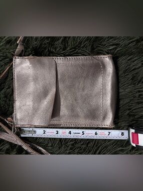 Metallic Soft Gold Leather Crossbody Purse